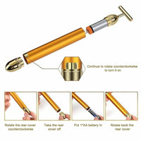 Electric Facial Massage Roller – 24K Gold Energy Beauty Bar