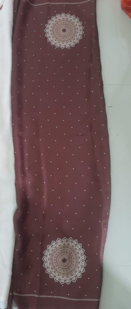 Satin Silk Kaftan Saree with Unstitched Blouse