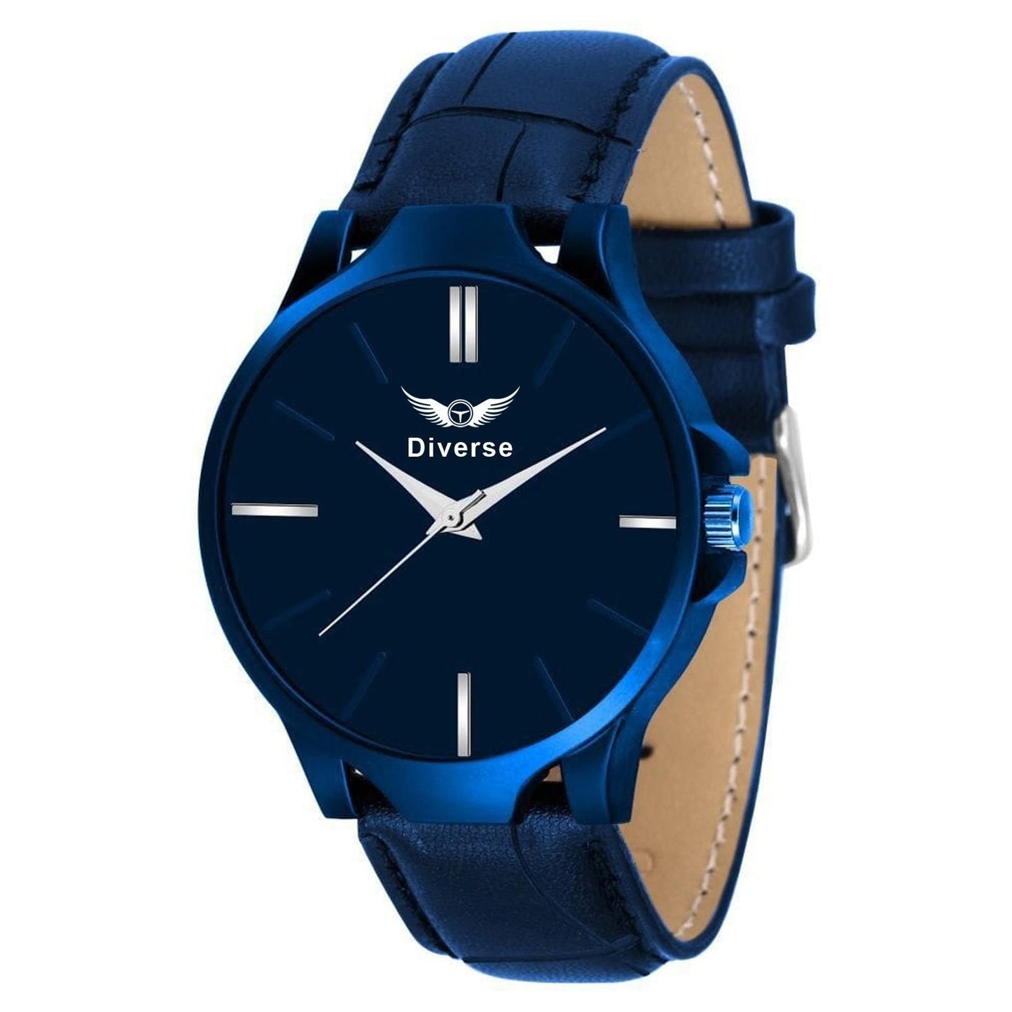 Men’s Analog Leather Watch – Blue