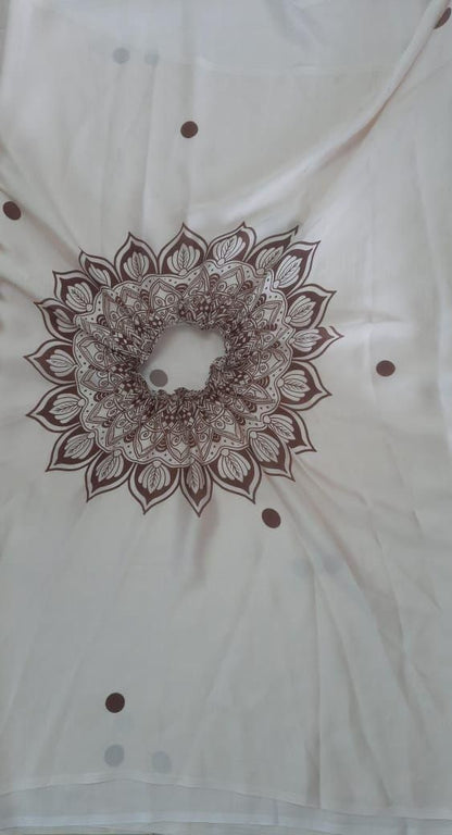 Satin Silk Kaftan Saree with Unstitched Blouse